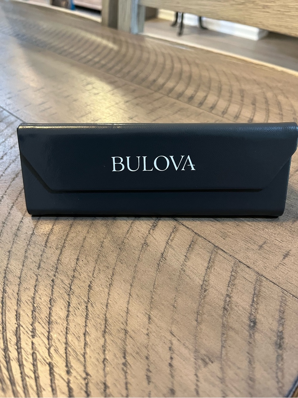 Bulova Black Fold-Over Eyewear Case with White Logo